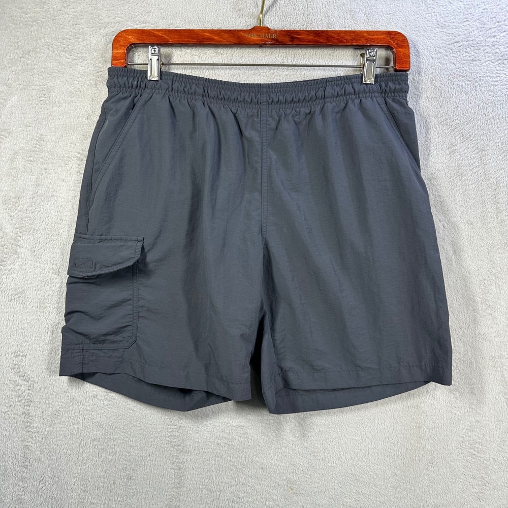 Eddie Bauer Cargo Shorts Swim Trunk Men's M Gray Nylon Hiking Outdoor Quick Dry